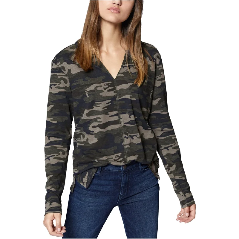 Sanctuary Clothing Womens Camo Basic T-Shirt, Green, X-Small