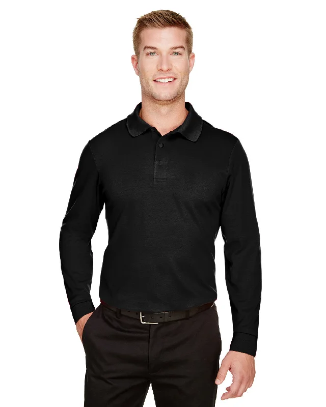 Devon & Jones DG20L CrownLux Performance Men's Plaited Long Sleeve Polo