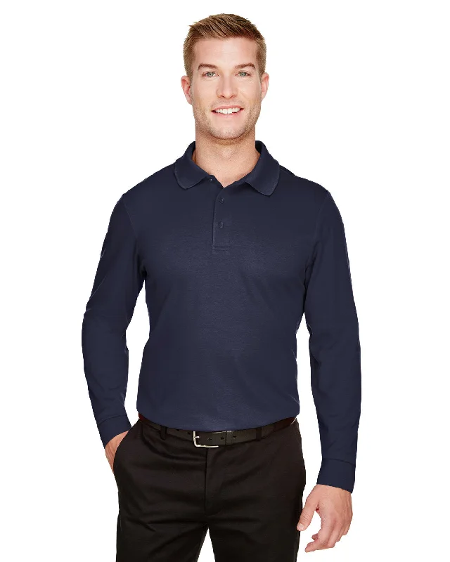 Devon & Jones DG20L CrownLux Performance Men's Plaited Long Sleeve Polo