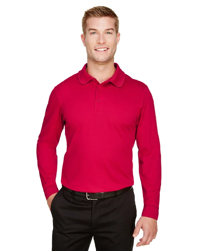 Devon & Jones DG20L CrownLux Performance Men's Plaited Long Sleeve Polo