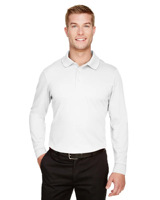 Devon & Jones DG20L CrownLux Performance Men's Plaited Long Sleeve Polo