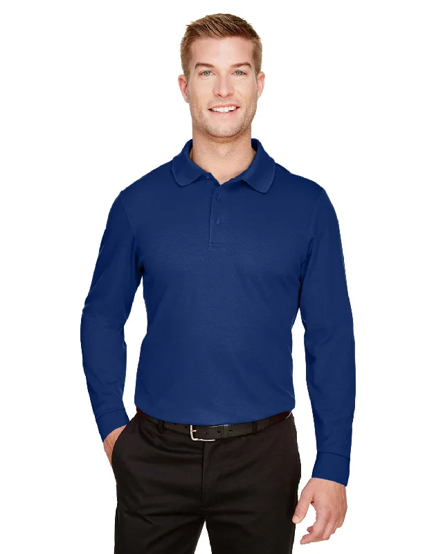 Devon & Jones DG20LT CrownLux Performance Men's Tall Plaited Long Sleeve Polo