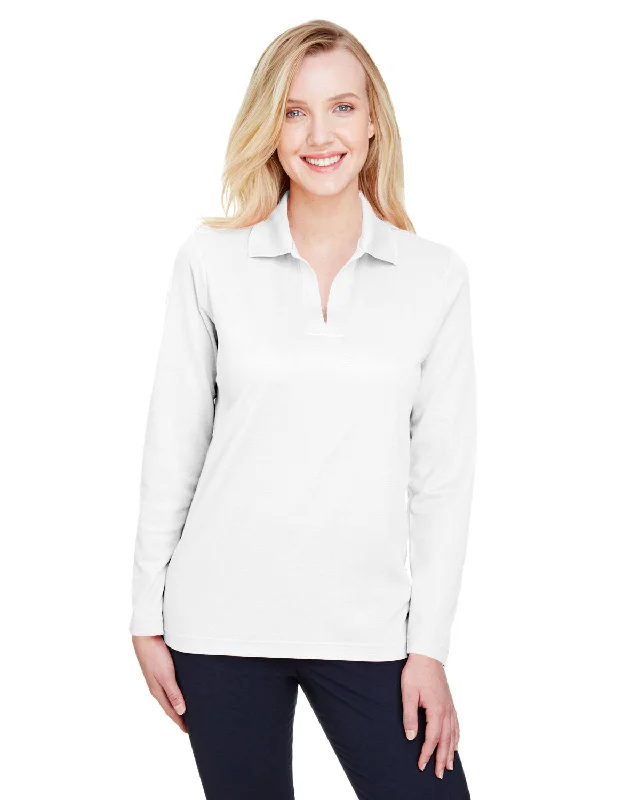 Devon & Jones DG20LW CrownLux Performance Ladies' Plaited Long Sleeve Polo