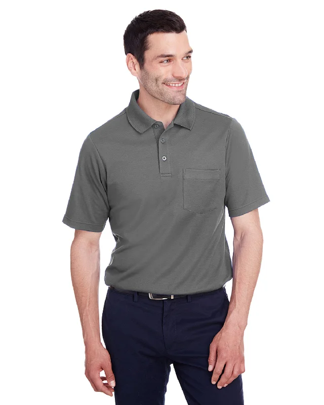 Devon & Jones DG20P Men's CrownLux Performance Plaited Polo with Pocket