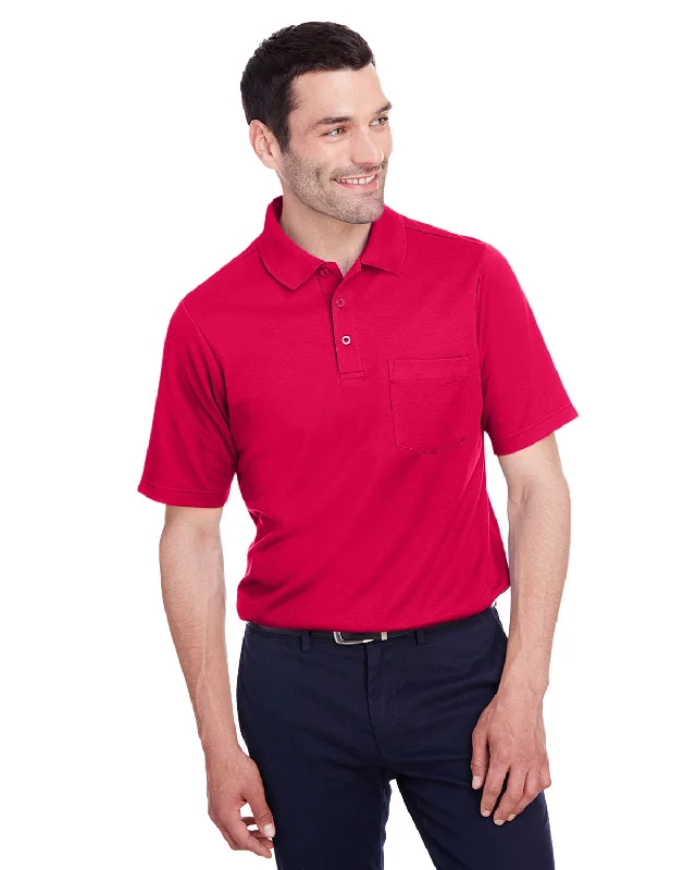 Devon & Jones DG20P Men's CrownLux Performance Plaited Polo with Pocket