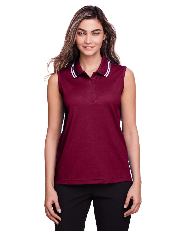 Devon & Jones DG20SW Ladies' CrownLux Performance Plaited Tipped Sleeveless Polo