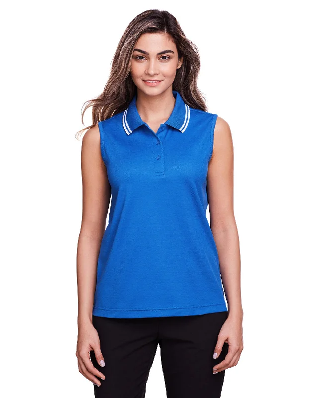 Devon & Jones DG20SW Ladies' CrownLux Performance Plaited Tipped Sleeveless Polo