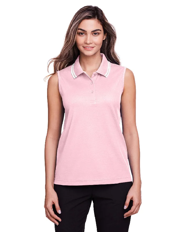 Devon & Jones DG20SW Ladies' CrownLux Performance Plaited Tipped Sleeveless Polo