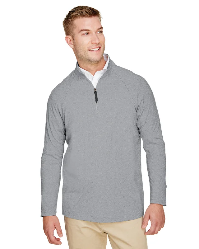 Devon & Jones DG480 CrownLux Performance Men's Clubhouse Micro-Stripe Quarter-Zip