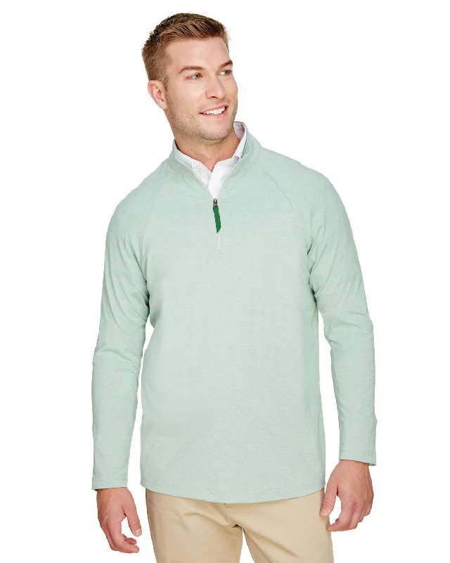 Devon & Jones DG480 CrownLux Performance Men's Clubhouse Micro-Stripe Quarter-Zip