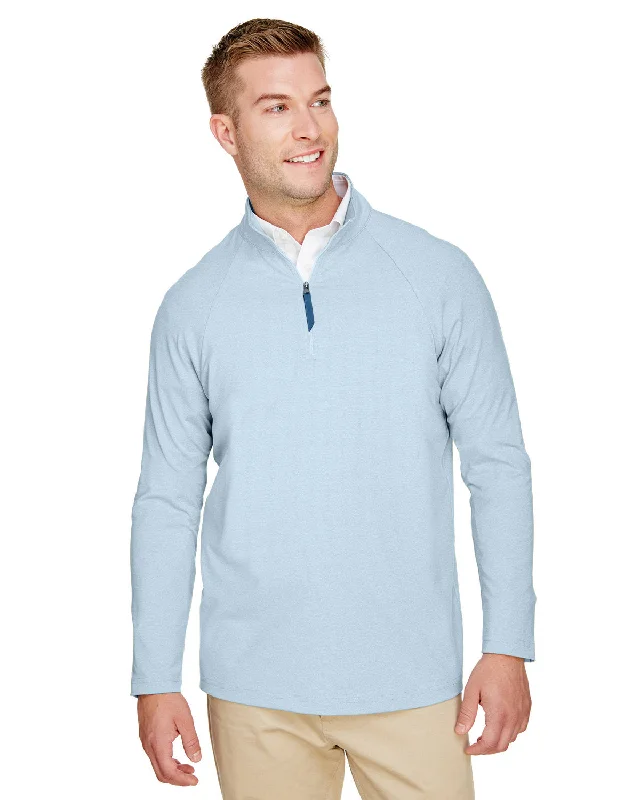 Devon & Jones DG480 CrownLux Performance Men's Clubhouse Micro-Stripe Quarter-Zip