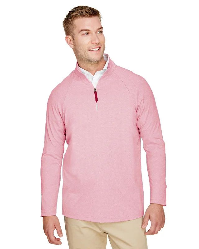 Devon & Jones DG480 CrownLux Performance Men's Clubhouse Micro-Stripe Quarter-Zip