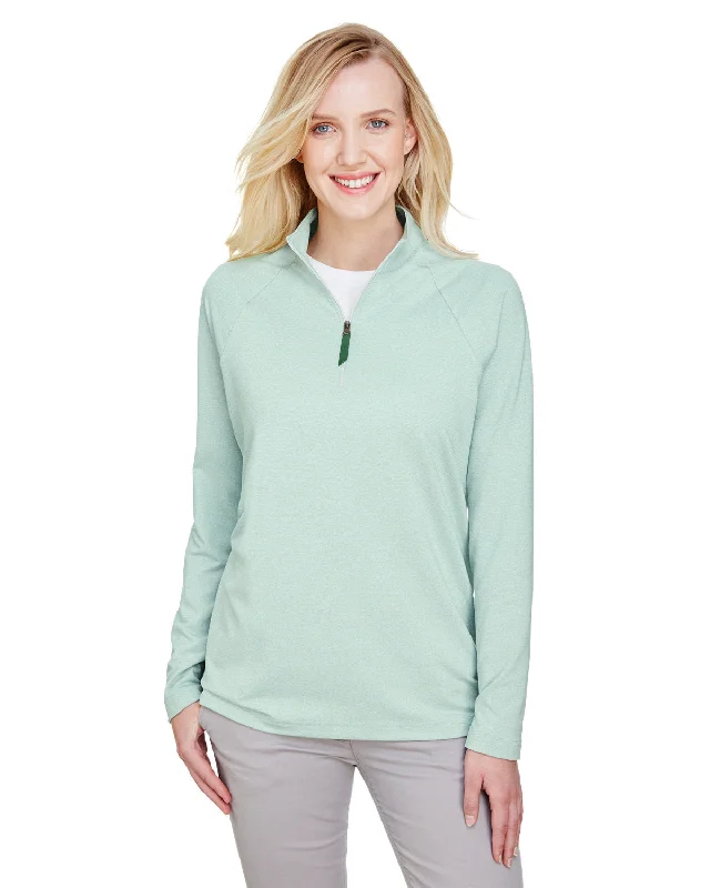 Devon & Jones DG480W CrownLux Performance Ladies' Clubhouse Micro-Stripe Quarter-Zip