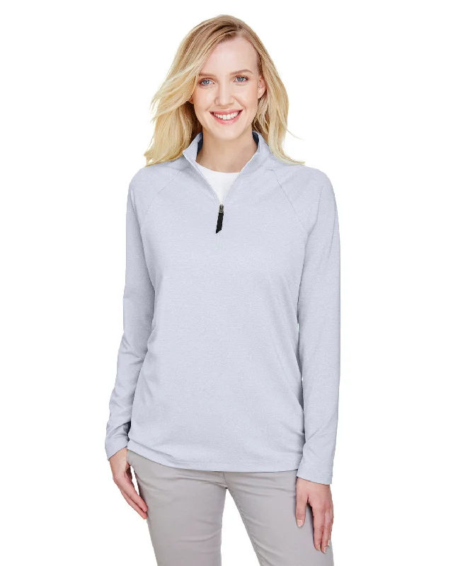 Devon & Jones DG480W CrownLux Performance Ladies' Clubhouse Micro-Stripe Quarter-Zip